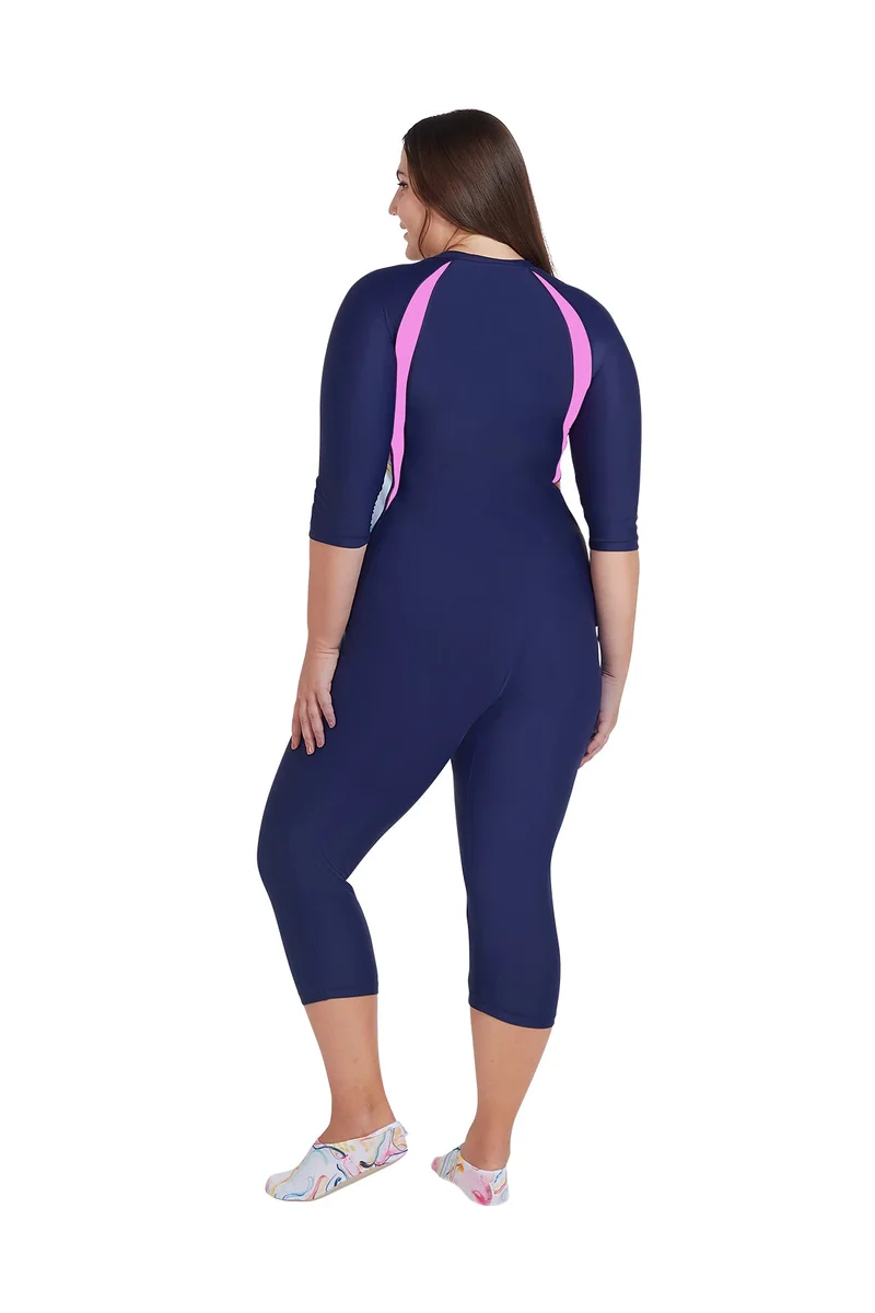 COEGA SUNWEAR COEGA  Ladies Ladies Slim-kini 3/4 - Blue Pink Marble